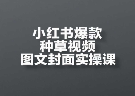 小红书爆款种草视频图文封面实操课，​开店、选品、引流、变现全流程-卓别林资源社