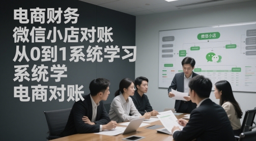 电商财务微信小店对账，从0到1系统学习电商对账-卓别林资源社