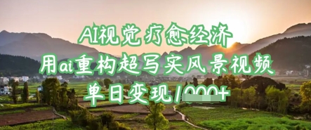 AI视觉疗愈经济：用ai重构超写实风景视频，单日变现多张-卓别林资源社