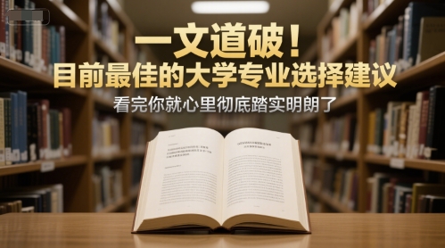 付费文章：一文道破！目前最佳的大学专业选择建议，看完你就心里彻底踏实明朗了-卓别林资源社
