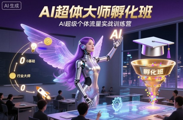 AI超体大师孵化班，AI超级个体流量实战训练营-卓别林资源社