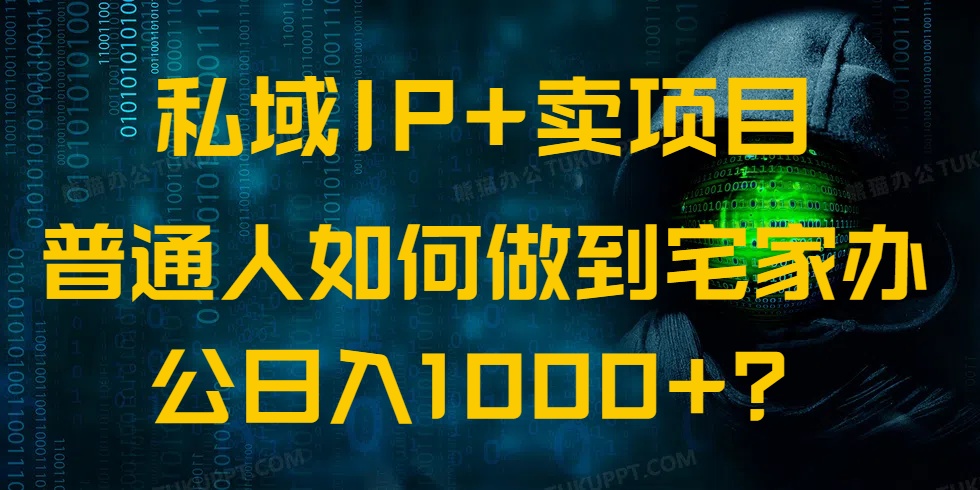 私域IP+卖项目，普通人如何做到宅家办公实现日入1000+-卓别林资源社
