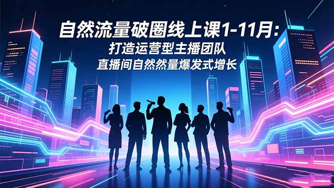 自然流量破圈线上课1-11月:打造运营型主播团队 直播间自然流量爆发式增长-卓别林资源社