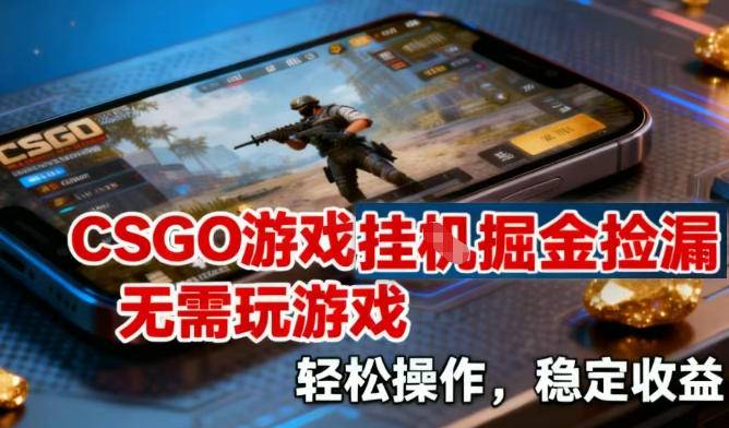 CSGO游戏挂G掘金捡漏，不需要玩游戏，操作简单，收益稳定【揭秘】-卓别林资源社