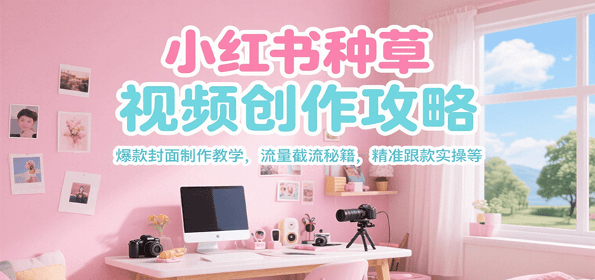 小红书种草视频创作攻略，爆款封面制作教学 ，流量截流秘籍 ，精准跟款实操等-卓别林资源社