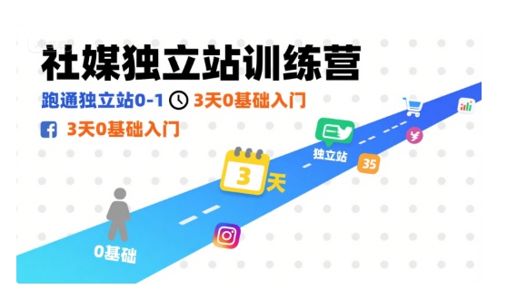 社媒独立站训练营，跑通独立站0-1，3天0基础入门-卓别林资源社