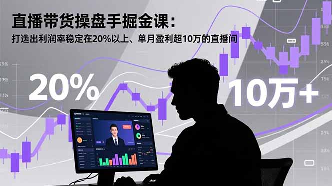 直播带货操盘手掘金课:打造出利润率稳定在20%以上、单月盈利超10万的直播间-卓别林资源社
