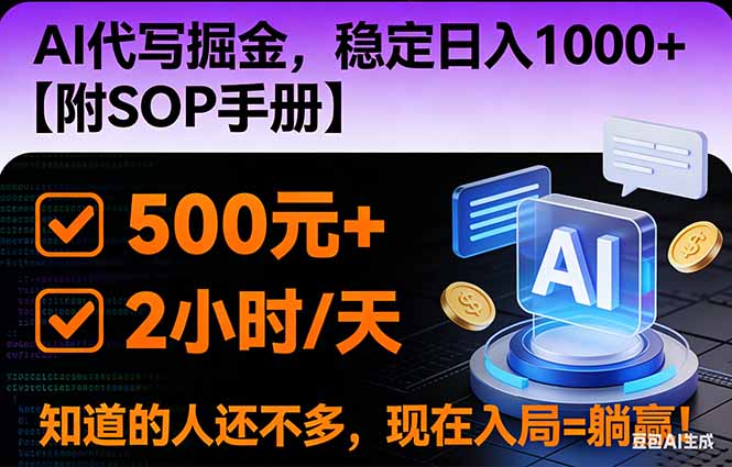 2026风口项目,AI代写掘金,稳定日入1000+,掌握核心技能【附SOP手册】-卓别林资源社