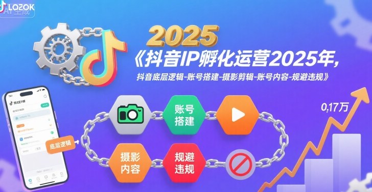 抖音IP孵化运营2025年，抖音底层逻辑-账号搭建-摄影剪辑-账号内容-规避违规-卓别林资源社