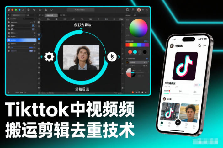 Tiktok中视频纯搬运剪辑去重技术，外来技术，自行测试-卓别林资源社