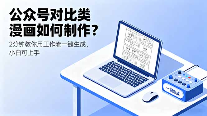 公众号对比类漫画如何制作？2分钟教你用工作流一键生成，小白可上手-卓别林资源社