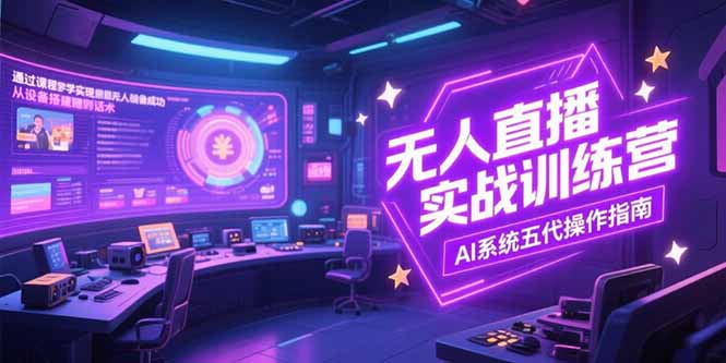 无人直播实操训练营，从设备搭建到话术，AI系统五代操作指南(7月更新-卓别林资源社