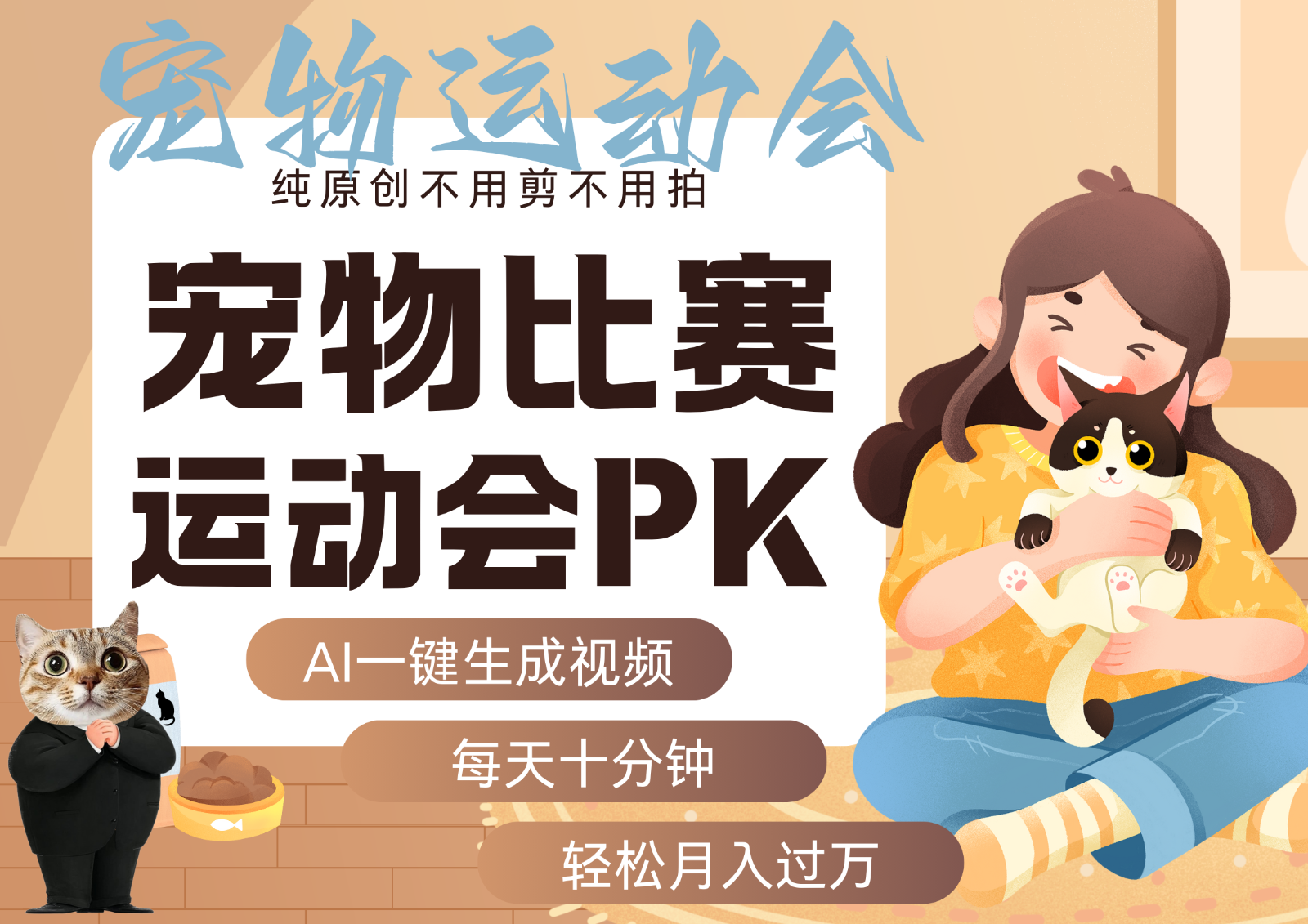 AI萌宠运动员跳水 射击 篮球 足球比赛 每天十分钟 附详细提示词文案库 代替做…-卓别林资源社