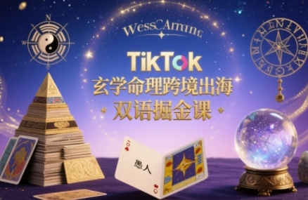TikTok玄学命理跨境出海双语掘金课，手把手教你用命理知识精准直击海外用户痛点-卓别林资源社