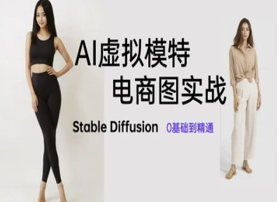 AI虚拟模特电商图实战，AI绘画Stable Diffusion 0基础到精通-卓别林资源社