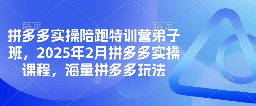 拼多多实操陪跑特训营弟子班，2025年2月拼多多实操课程，海量拼多多玩法-卓别林资源社