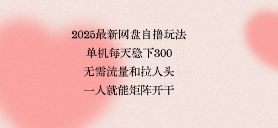 2025最新网盘自撸玩法，单机每天稳下3张，无需流量和拉人头，一个人就可轻松矩阵，全网独一份【揭秘】-卓别林资源社