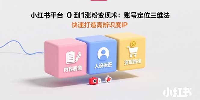 小红书平台0到1涨粉变现术：账号定位三维法，快速打造高辨识度IP-卓别林资源社