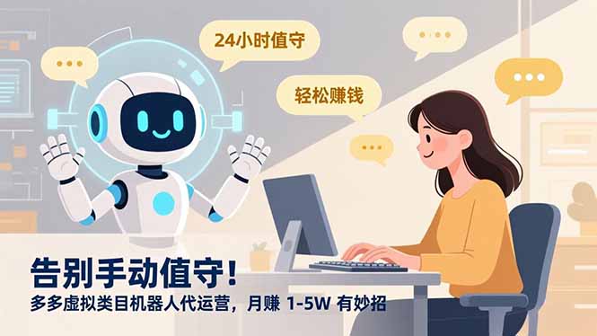 告别手动值守！多多虚拟类目机器人代运营，月赚 1-5W 有妙招-卓别林资源社