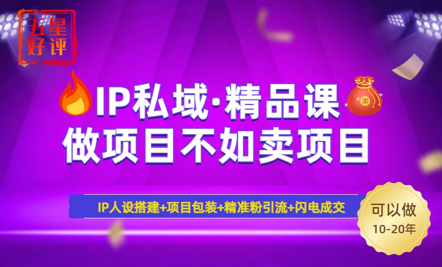 2025年“IP私域·密训精品课”，日赚3000+小白避坑年赚百万，暴力引流…-卓别林资源社