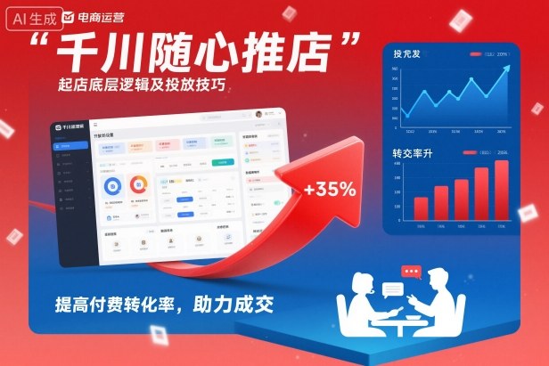 千川随心推起店底层逻辑及投放技巧，提高付费转化率，助力成交-卓别林资源社