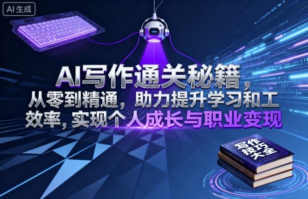 AI写作通关秘籍，从零到精通，助力提升学习和工作效率，实现个人成长与职业变现-卓别林资源社