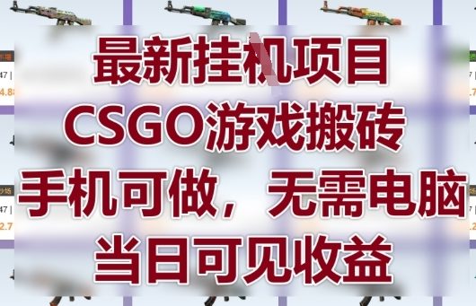 最新挂G项目，CSGO游戏搬砖，手机可做，无需电脑，当日见收益【揭秘】-卓别林资源社