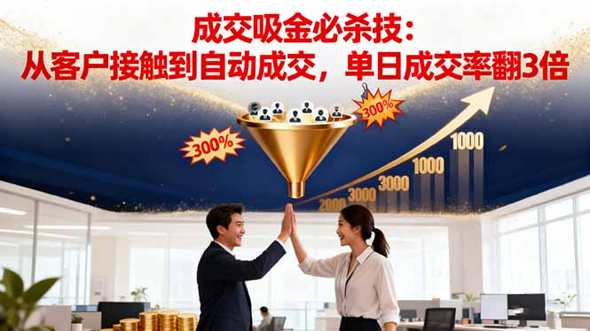 吸金成交营销必杀技:从客户接触到自动成交,单日成交率翻3倍-卓别林资源社