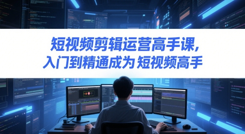 短视频剪辑运营高手课，入门到精通成为短视频高手-卓别林资源社