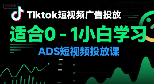 Tiktok短视频广告投放，适合0-1小白学习ADS短视频投放课-卓别林资源社