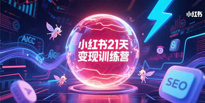 小红书21天变现训练营，AIGC工具高效应用，SEO优化核心技巧-卓别林资源社
